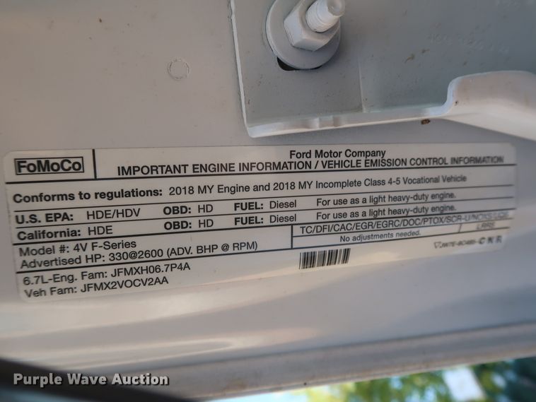 image for item HJ9473 2018 Ford F550 Super Duty XL  utility truck