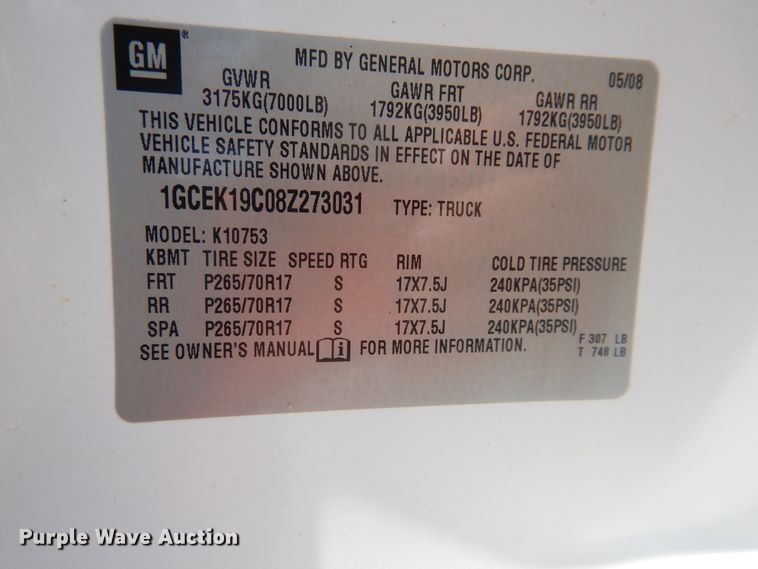 image for item HO9239 2008 Chevrolet Silverado 1500  Ext. Cab pickup truck