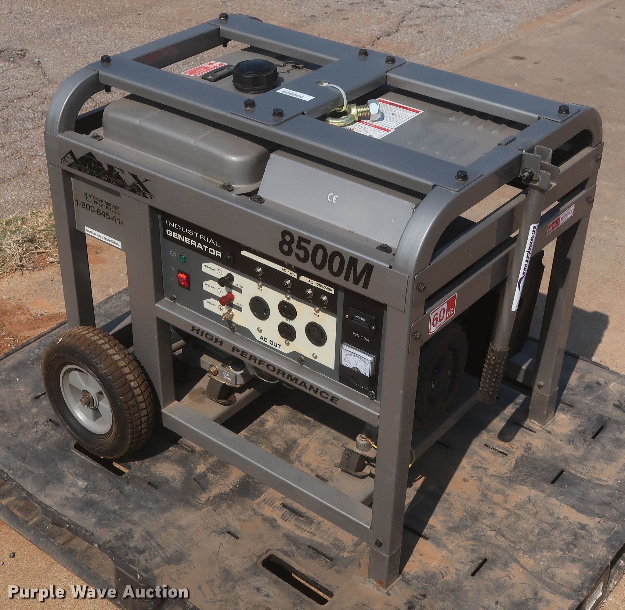 Apex 8500M generator in Duncan, OK Item HJ9481 sold Purple Wave