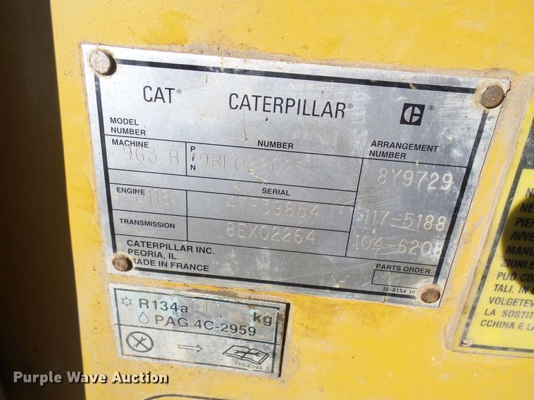 image for item DC2916 1997 Caterpillar 963B  track loader