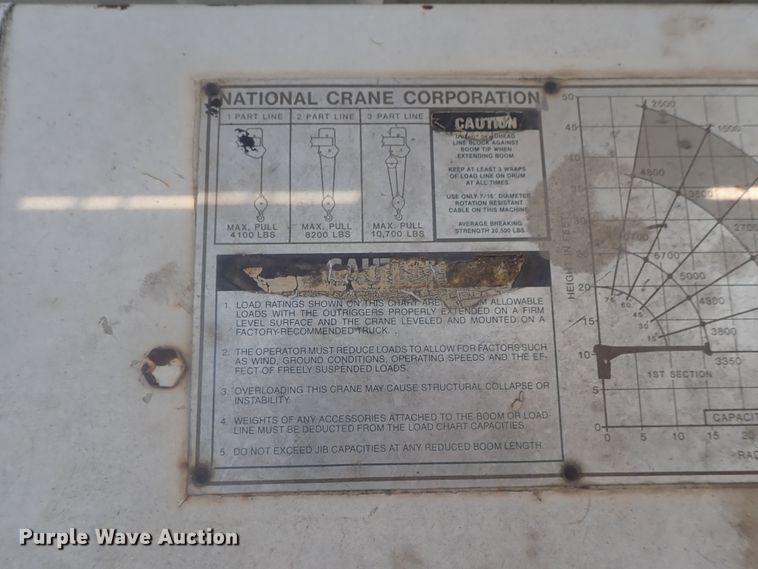 image for item DE0851 1992 Ford F800  crane truck