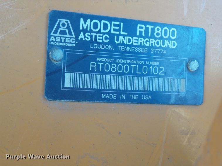 image for item DF0899 2012 Astec RT800  trencher