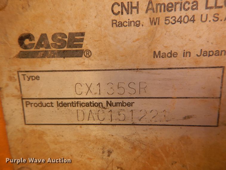image for item DH5216 2004 Case CX135SR  excavator
