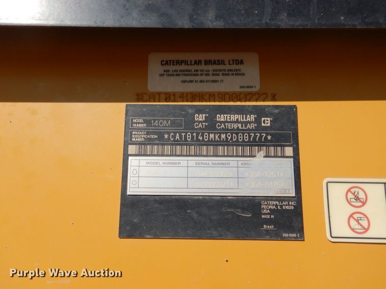 image for item DJ8786 2012 Caterpillar 140M2  motor grader