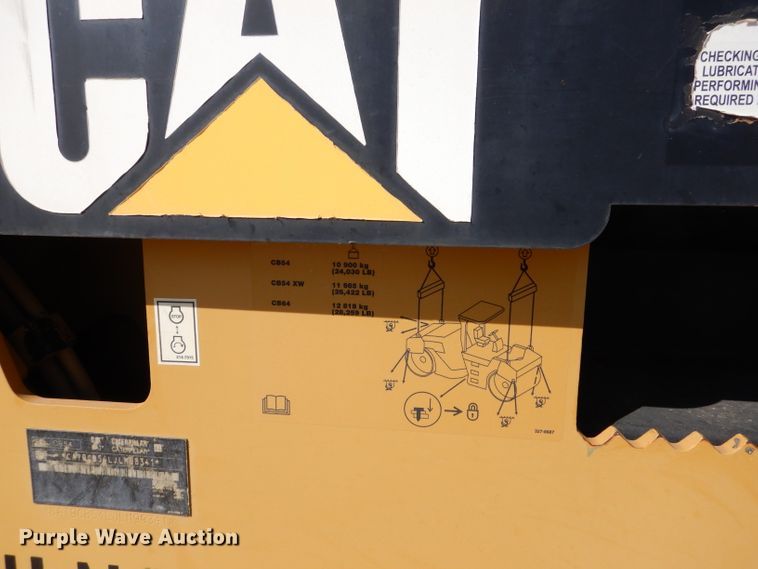 image for item DJ8787 2011 Caterpillar CB54 XW  double drum vibratory roller