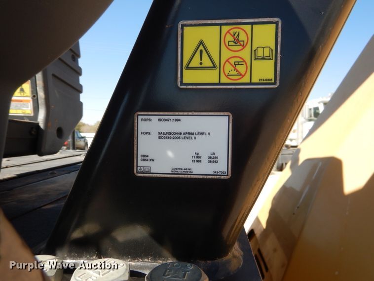 image for item DJ8787 2011 Caterpillar CB54 XW  double drum vibratory roller