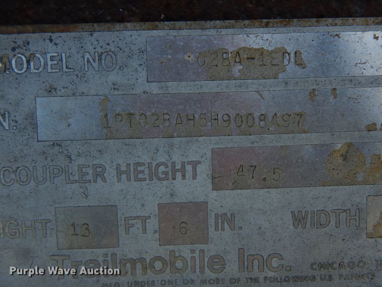 image for item FG9509 1987 Trailmobile 02BA-1EDL dry van trailer