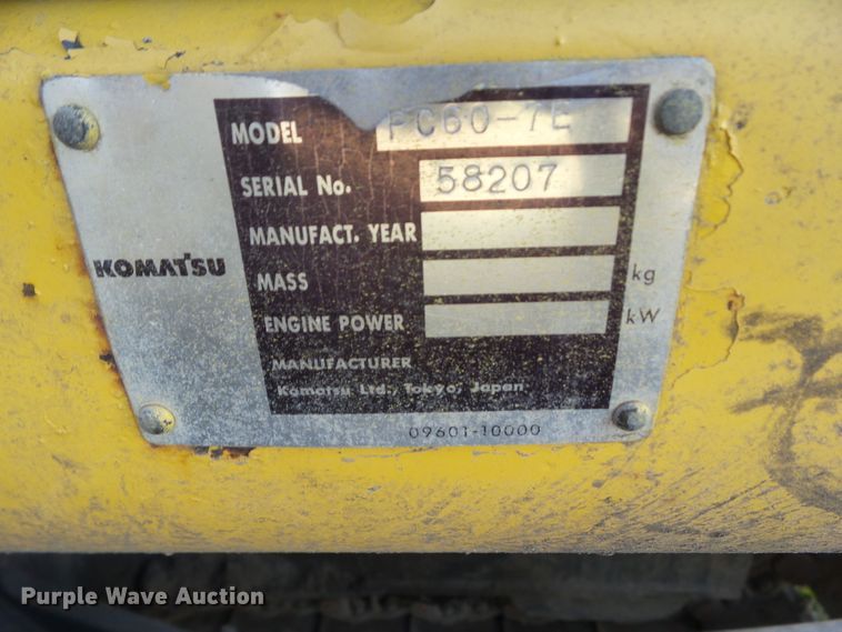 image for item HF9699 2000 Komatsu PC60-7E  mini excavator