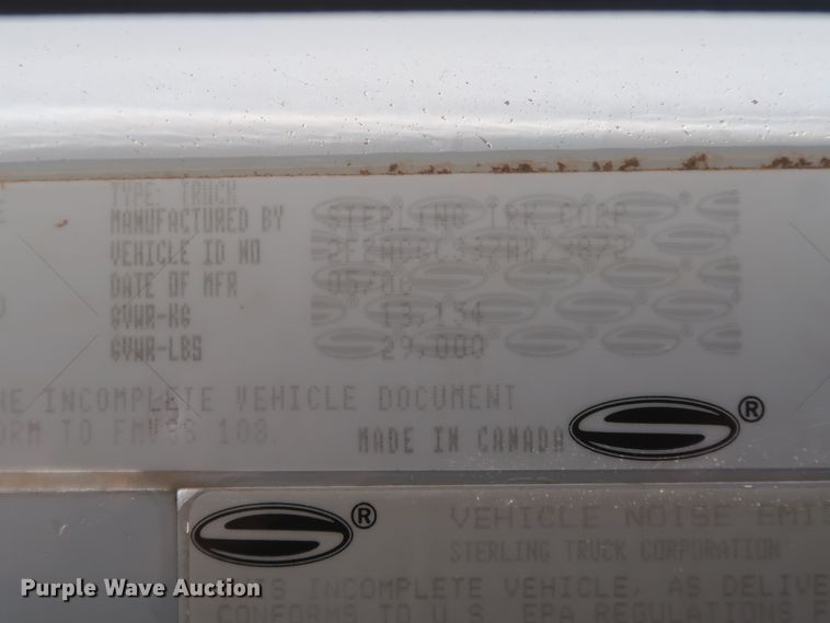 image for item HJ9404 2007 Sterling Acterra  utility truck with crane