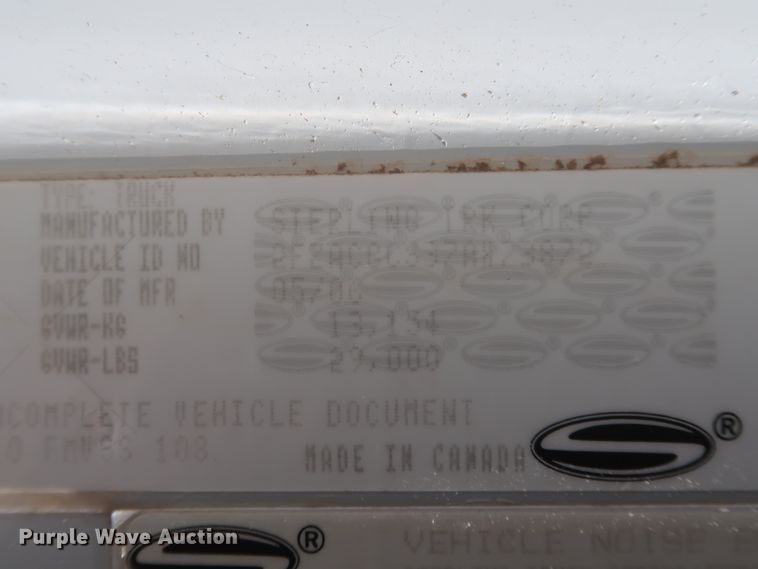 image for item HJ9404 2007 Sterling Acterra  utility truck with crane