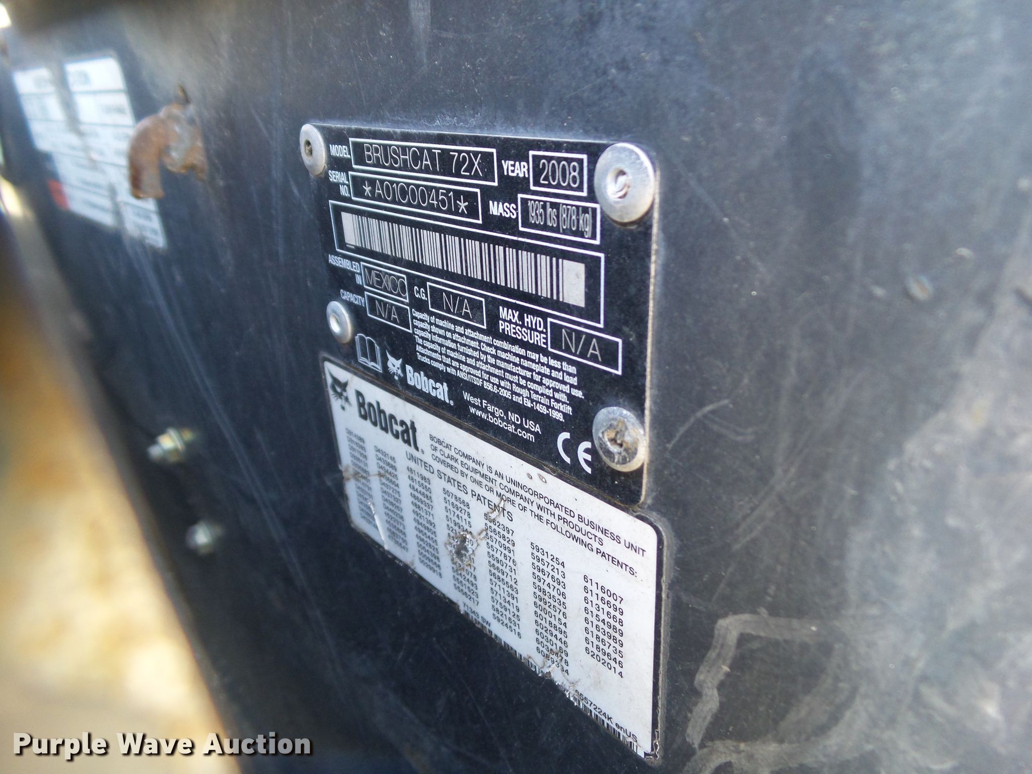 2008 Bobcat Brushcat 72X skid steer rotary mower in Anita, IA | Item