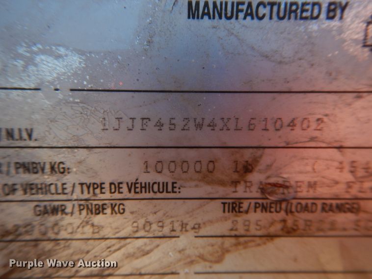 image for item DD0270 1999 Wabash flatbed trailer