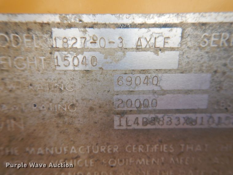 image for item DD0273 1988 Trail King 1827-0-3Axle bottom dump trailer