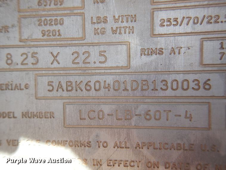 image for item DD0276 2013 Load Craft LCO-LB-60T-4 oilfield trailer