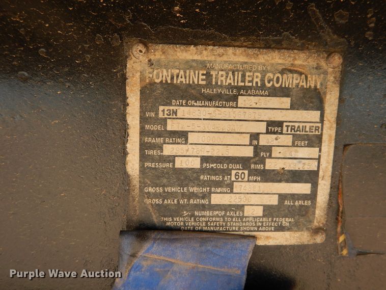 image for item DD0277 1995 Fontaine FTW-5-8048WSAW flatbed trailer