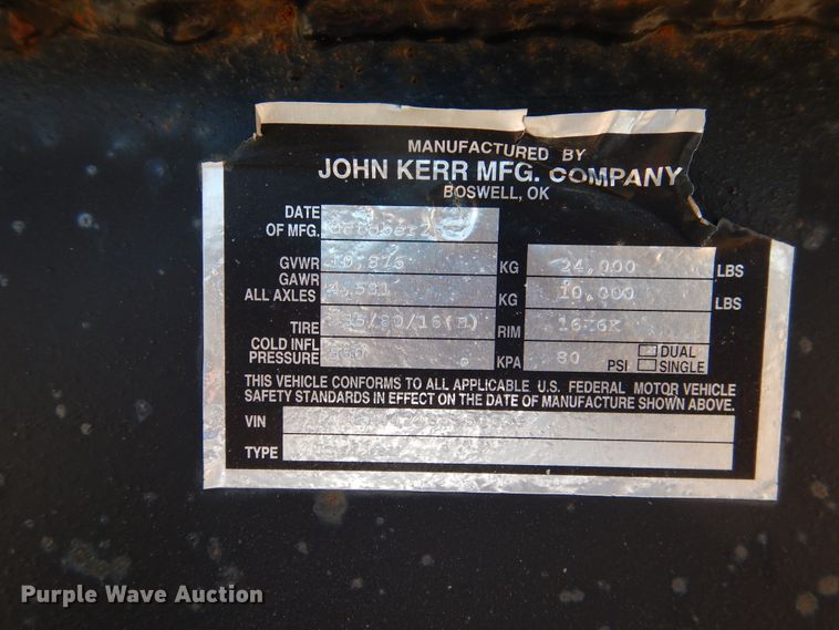 image for item DD0279 2008 John Kerr equipment trailer