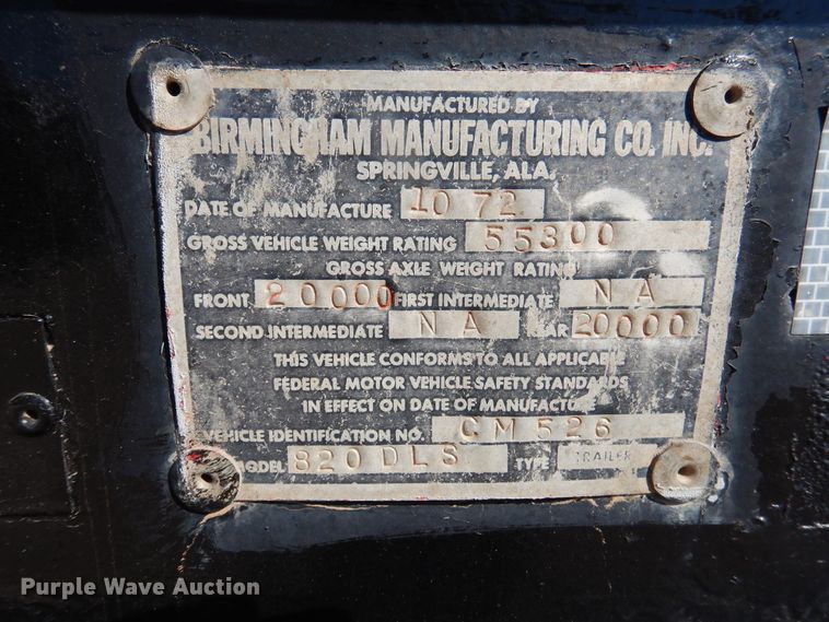 image for item DD0280 1972 Birmingham 820DLS drop deck trailer