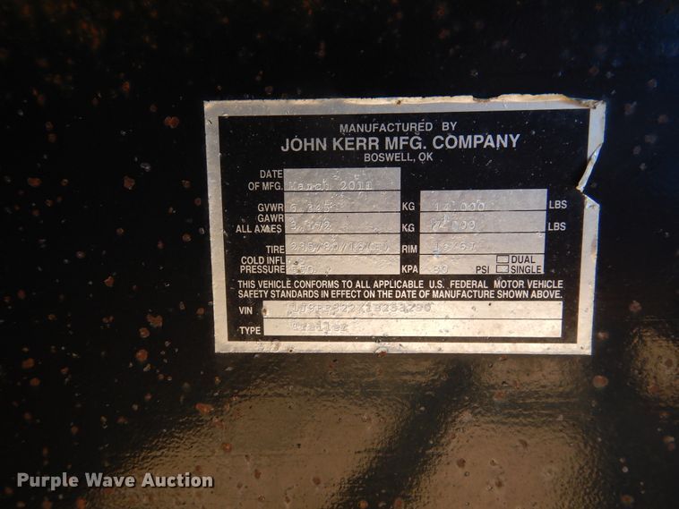 image for item DD0281 2011 John Kerr pipe trailer