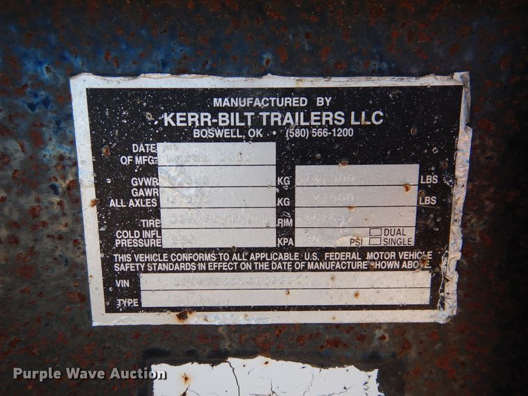 image for item DD0282 2012 John Kerr pipe trailer