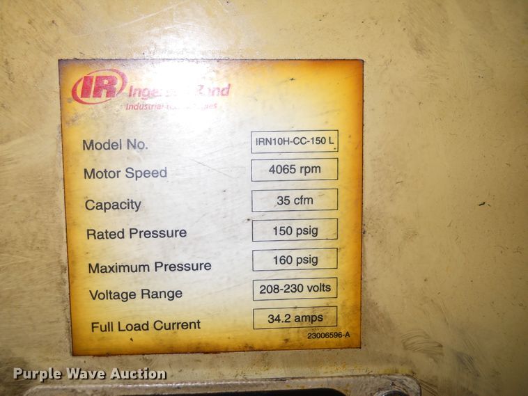 image for item DF4564 Ingersoll Rand 1RN10H-CC-150L  air compressor