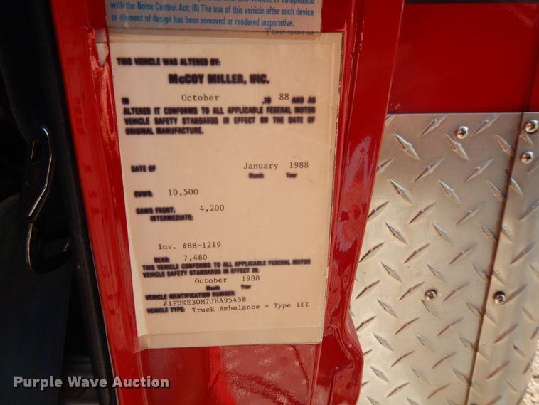 image for item DH0230 1988 Ford Econoline E350  mobile command center vehicle