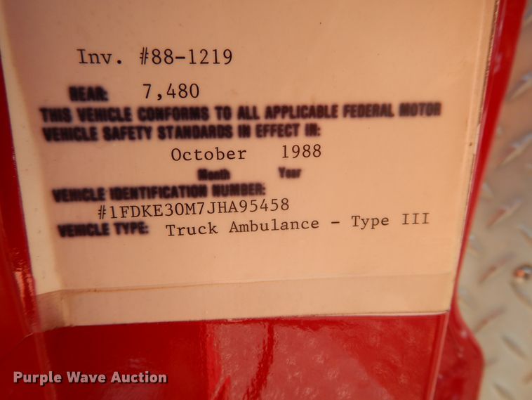 image for item DH0230 1988 Ford Econoline E350  mobile command center vehicle