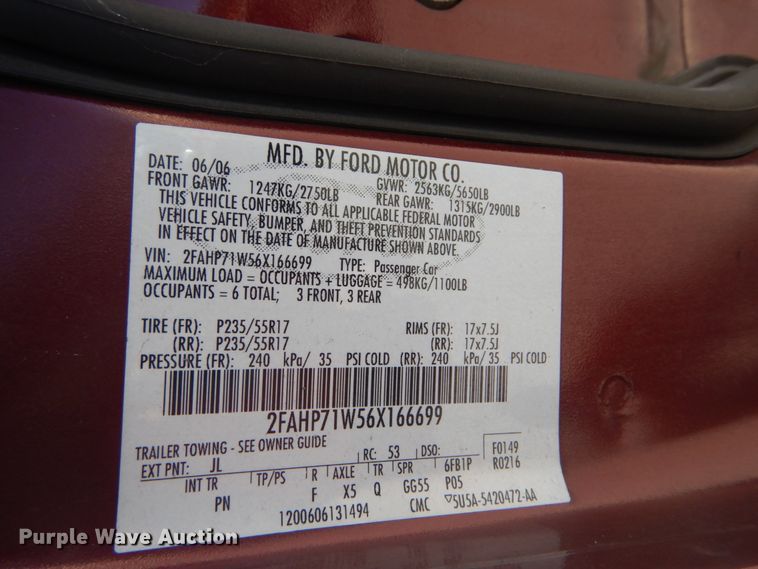 image for item DH5224 2006 Ford Crown Victoria Police Interceptor