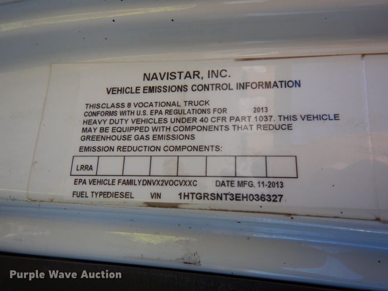 image for item DH6703 2014 International WorkStar 7600 SFA  truck cab and chassis