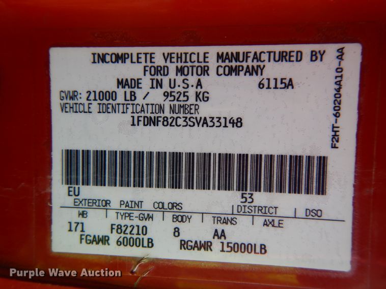 image for item DH6705 1995 Ford F800  dump flatbed truck