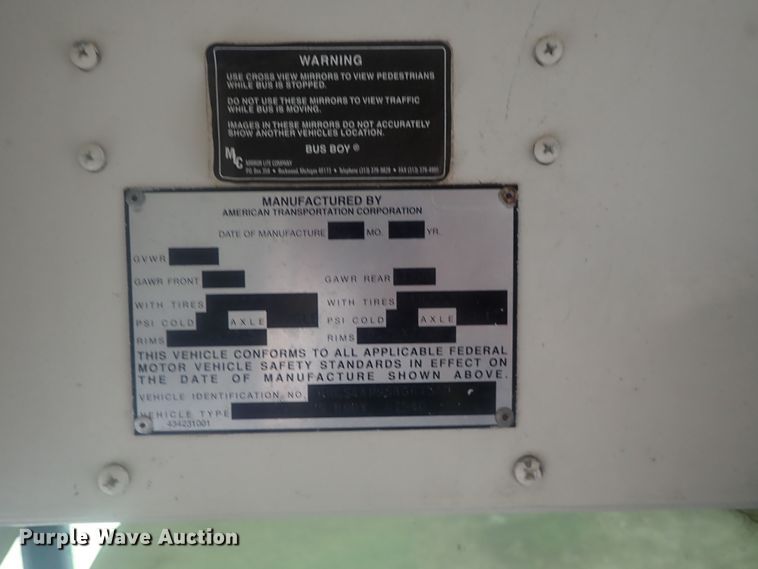 image for item DI7278 1995 International AmTran  school bus