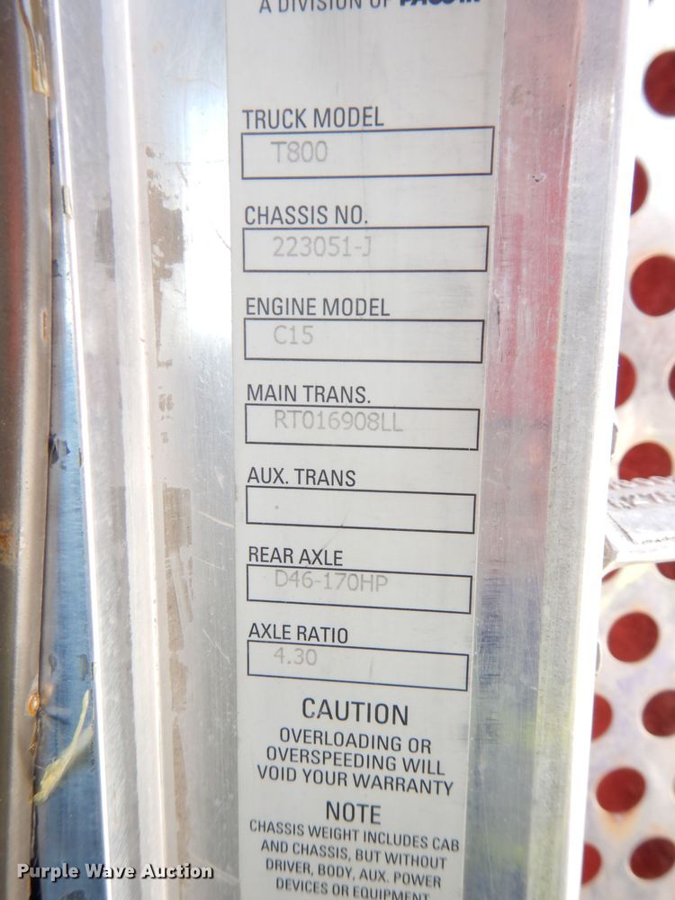 image for item DJ6863 2008 Kenworth T800  dump truck