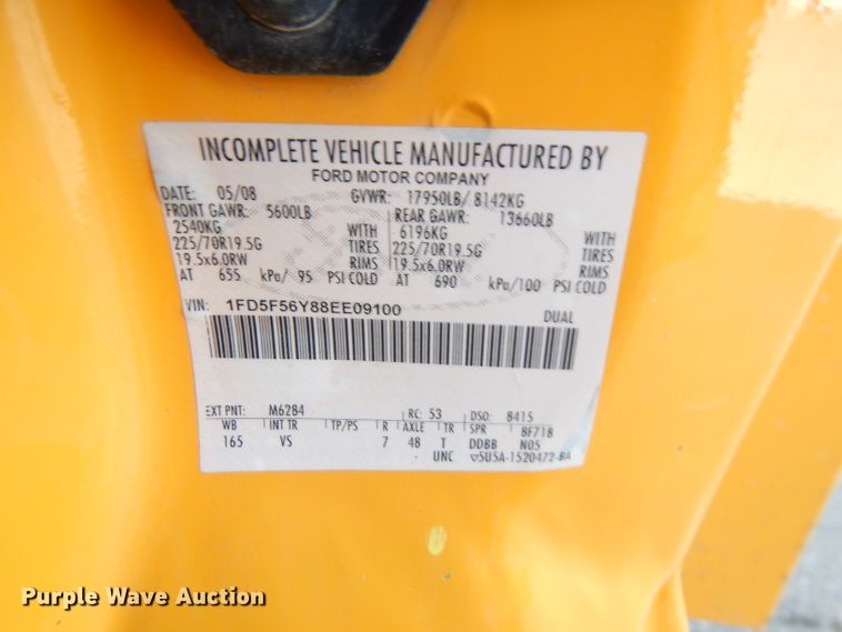 image for item DJ6865 2008 Ford F550 Super Duty XL  utility truck