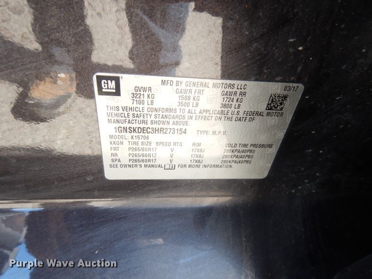 image for item DJ6876 2017 Chevrolet Tahoe  SUV