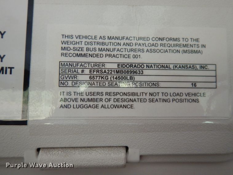 image for item DJ6897 2011 Ford Econoline E450 Super Duty  shuttle bus