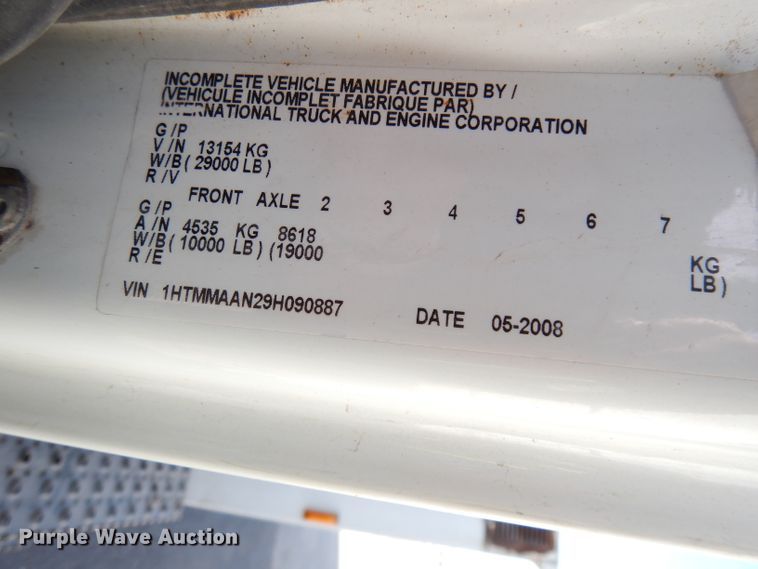 image for item DJ6898 2009 International DuraStar 4300  Crew Cab utility truck