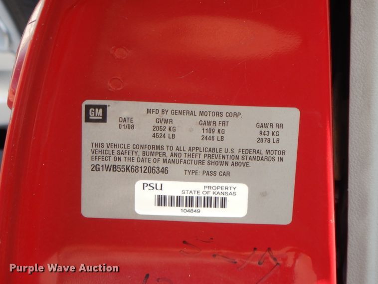 image for item FR9219 2008 Chevrolet Impala