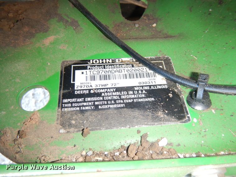 image for item FW9753 John Deere Z370A ZTR lawn mower