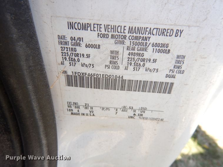 image for item HA9777 2001 Ford F450 Super Duty  dump truck