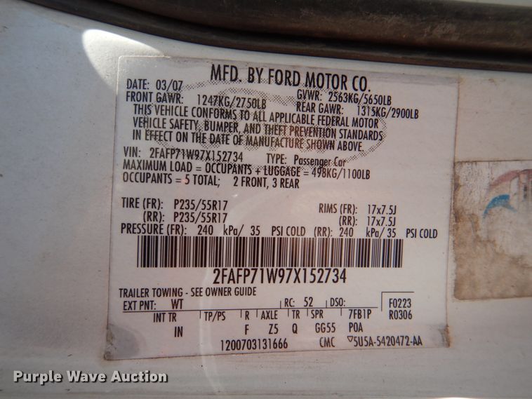 image for item HK9505 2007 Ford Crown Victoria Police Interceptor