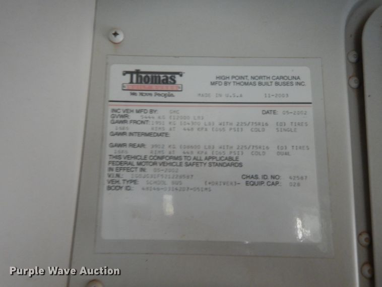 image for item HW9032 2005 GMC Savana G3500  school bus