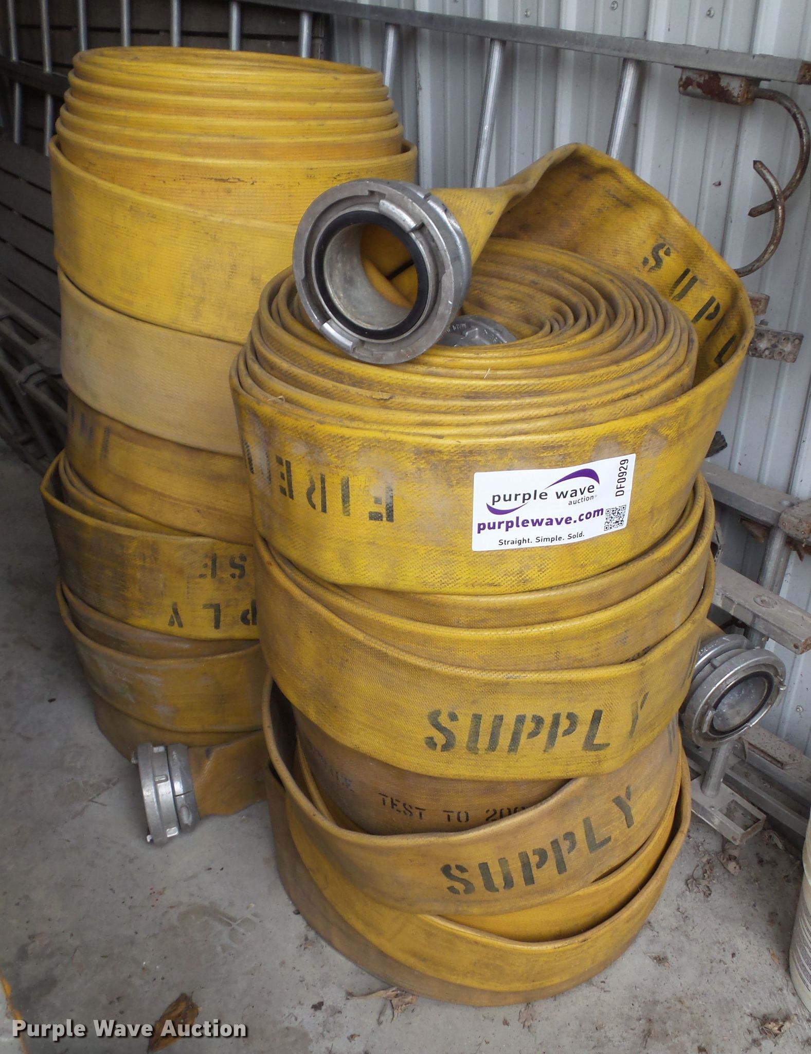 Approximately 11 hoses in Davis City, IA Item DF0929 sold Purple Wave