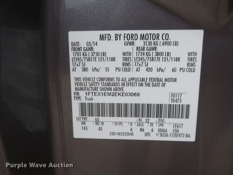 image for item HW9004 2014 Ford F150  SuperCab pickup truck