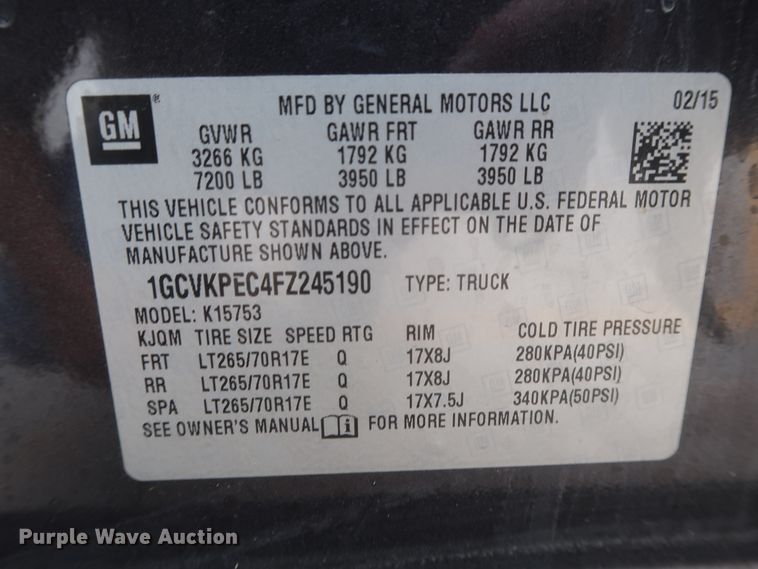 image for item HW9008 2015 Chevrolet Silverado 1500  Double Cab pickup truck