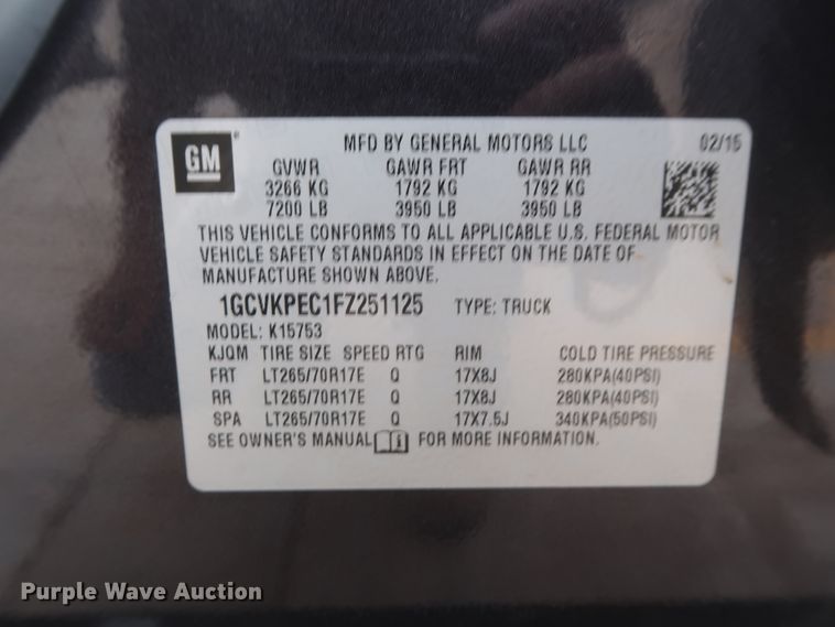 image for item HW9010 2015 Chevrolet Silverado 1500  Double Cab pickup truck