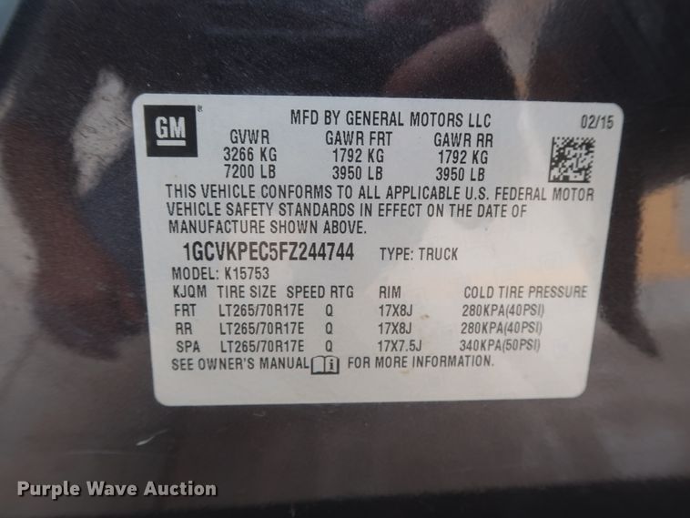 image for item HW9012 2015 Chevrolet Silverado 1500  Double Cab pickup truck