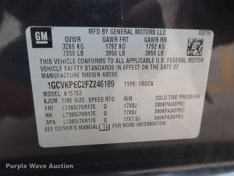 image for item HW9013 2015 Chevrolet Silverado 1500  Double Cab pickup truck