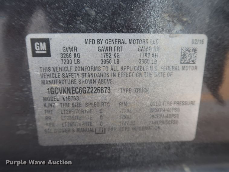 image for item HW9015 2016 Chevrolet Silverado 1500  Double Cab pickup truck