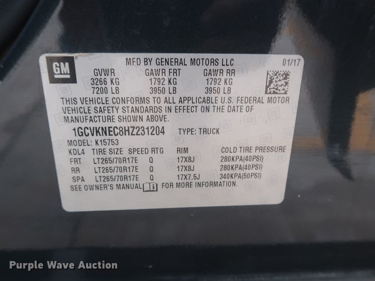 image for item HW9020 2017 Chevrolet Silverado 1500  Double Cab pickup truck