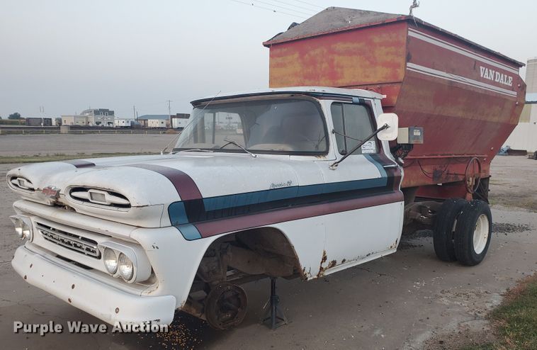 image for item DF5696 1961 Chevrolet Apache 30  feed mixer truck