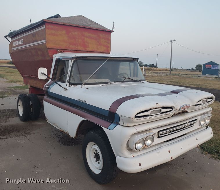 image for item DF5696 1961 Chevrolet Apache 30  feed mixer truck